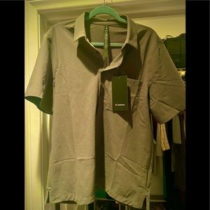 NWT Lululemon M WovenAir popover shirt | khaki green